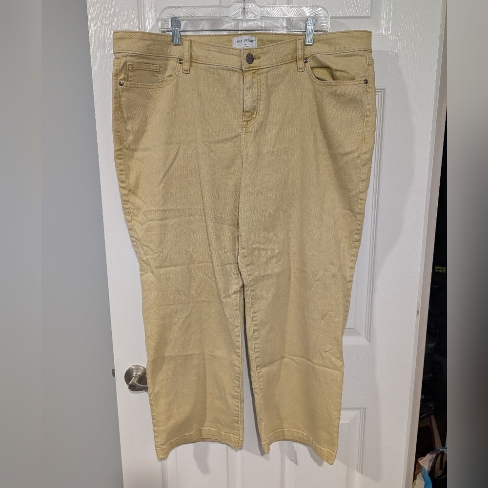 Lane Bryant Tan Yellow Flex Magic Waistband Signature Fit Mid-Rise Jeans 20P
